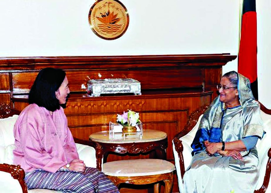 Bhutanese Envoy to Bangladesh Ms Pema Chaden called on Prime Minister Sheikh Hasina at the latter's office on Wednesday. BSS photo