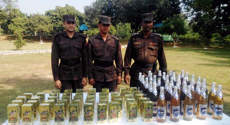 BGB recovered huge quantity of Indian wine from Ramgarh in Khagrachhari yesterday.