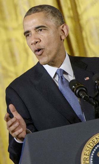 US President Barack Obama speaks at the White House on Wednesday in Washington.