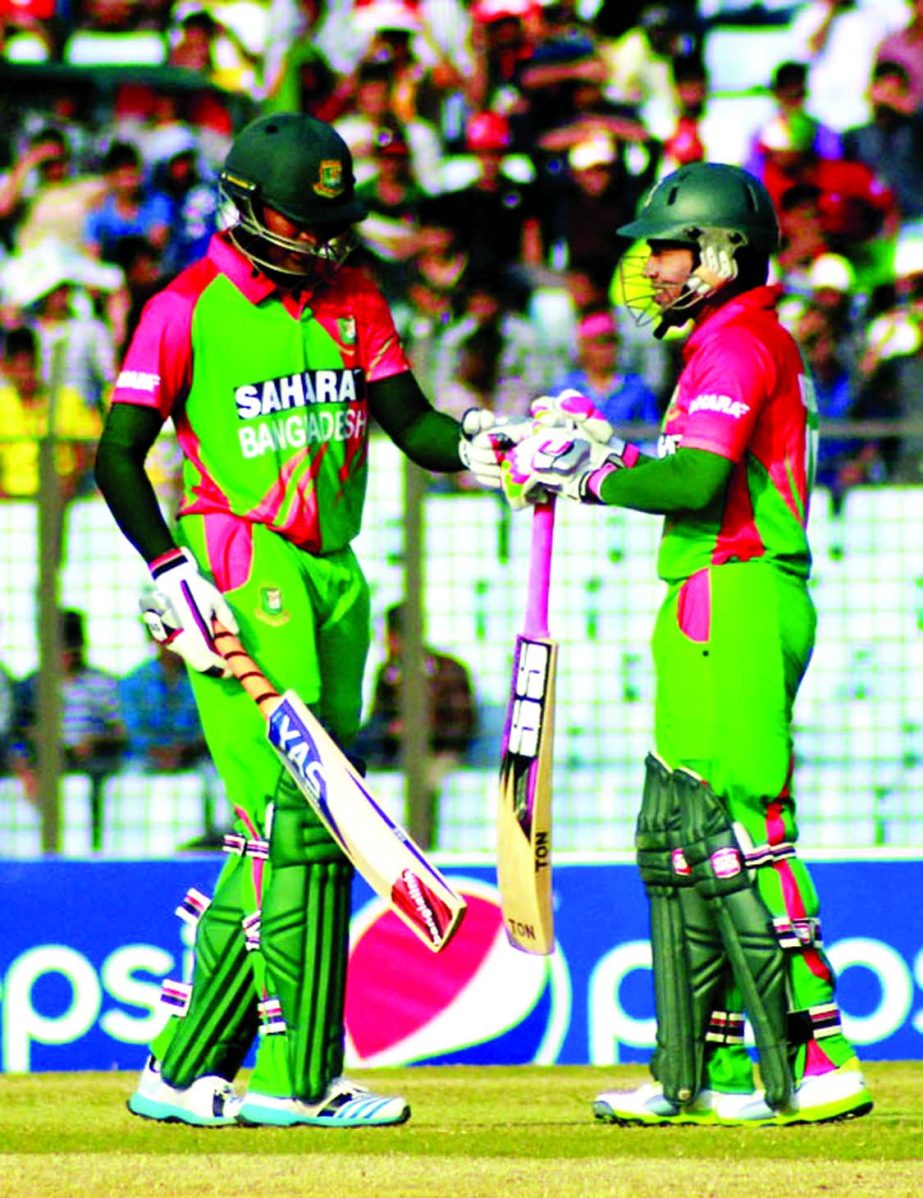 Mushfiqur Rahim and Shakib Al Hasan added 148 for the fifth wicket during the first ODI between Bangladesh and Zimbabwe at the Zahur Ahmed Chowdhury Stadium in Chittagong on Friday. Bangladesh won by 87 runs.