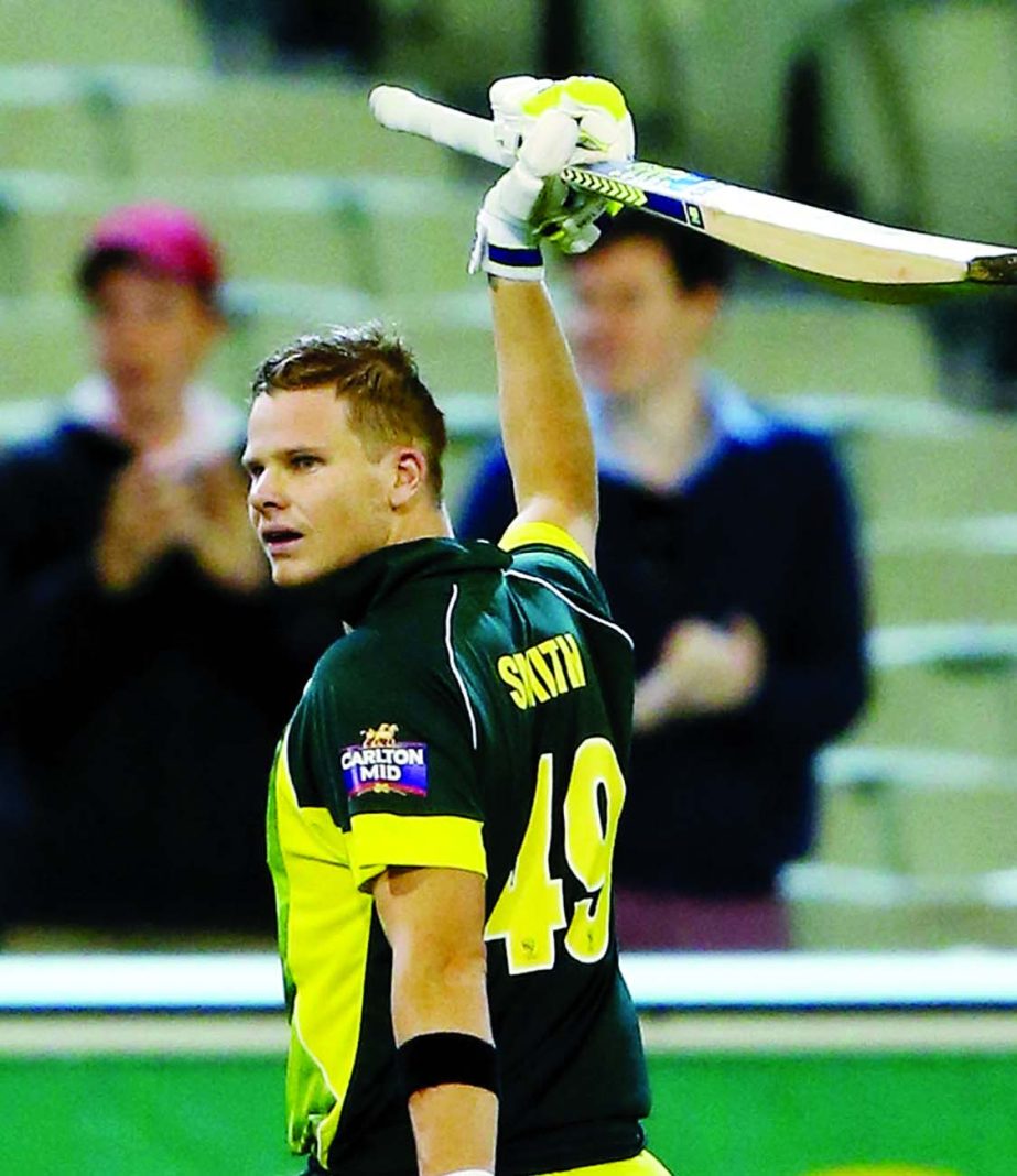 Steven Smith scored his second ODI century during 4th ODI match between Australia and South Africa at Melbourne Cricket Ground in Melbourne, Australia on Friday.