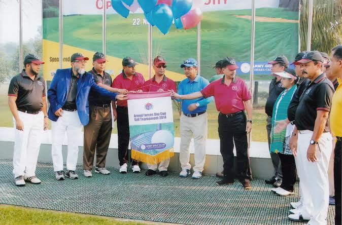 Military Secretary to the President Major General Abul Hossain inaugurating the Armed Forces Day Cup Golf Tournament by releasing the balloons at the Army Golf Club in the city recently.