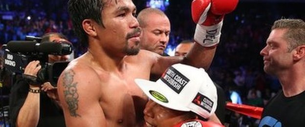 Pacquiao celebrates his comprehensive victory