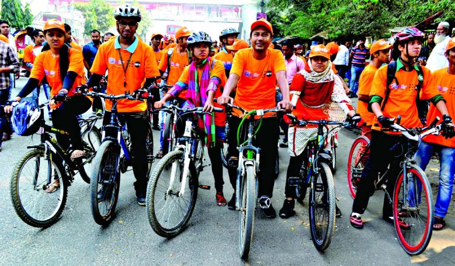 Various organisations brought out cycle rally marking the International Women Repression Day on Tuesday.