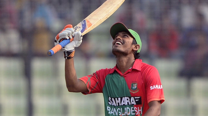 Anamul Haque celebrates his fifty, Bangladesh v Zimbabwe, 3rd ODI, Mirpur, November 26, 2014. Photo: AFP