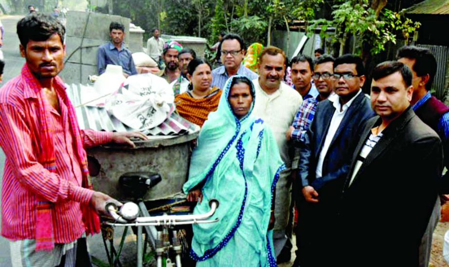 MANIKGANJ: Shibalaya BRAC distributing 53 free latrines under WASH programme among ultra poor people on Monday. Md Ali Akbar, Upazila Chairman and AKM Galiv Khan, UNO were present at programme.