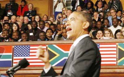 Reuters file photo shows US President Barack Obama delivers remarks at the University of Cape Town