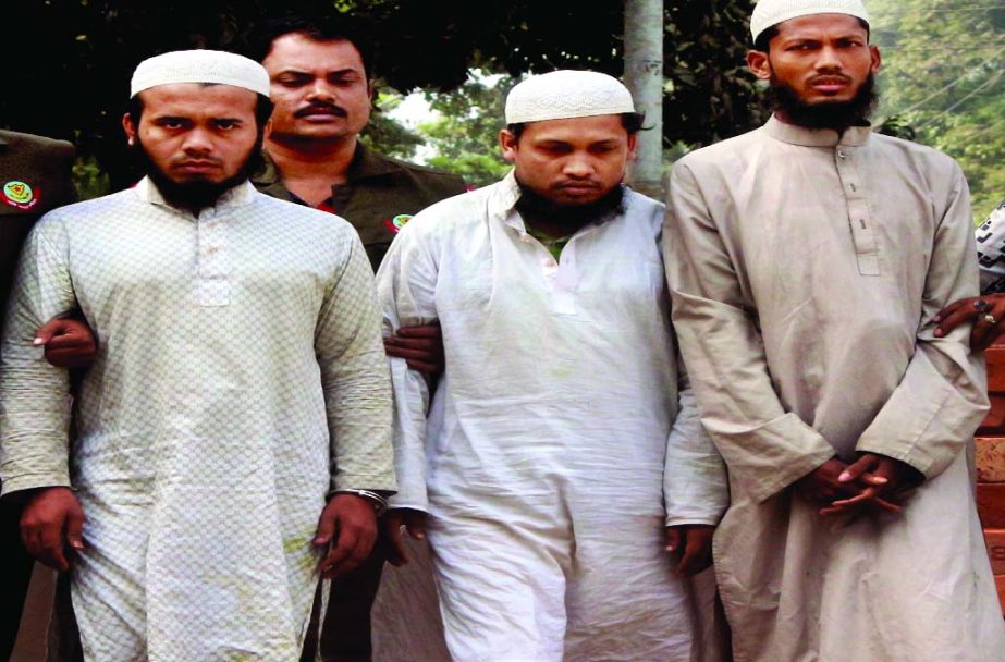 DB police arrested three suspected Rohingya militants from Lalbagh area of the city on Monday.