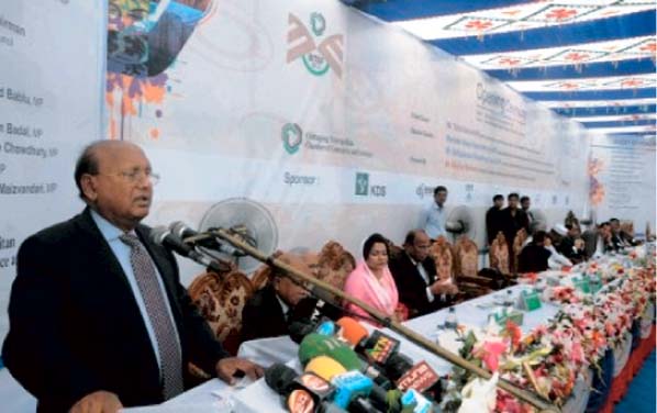 Commerce Minister Tofayel Ahmed addressing the inaugural ceremony of the month-long International Trade and Export Fair in Chittagong on Wednesday as Chief Guest. Chittagong Metropolitan Chamber of Commerce & Industry organised the fair in the port cit