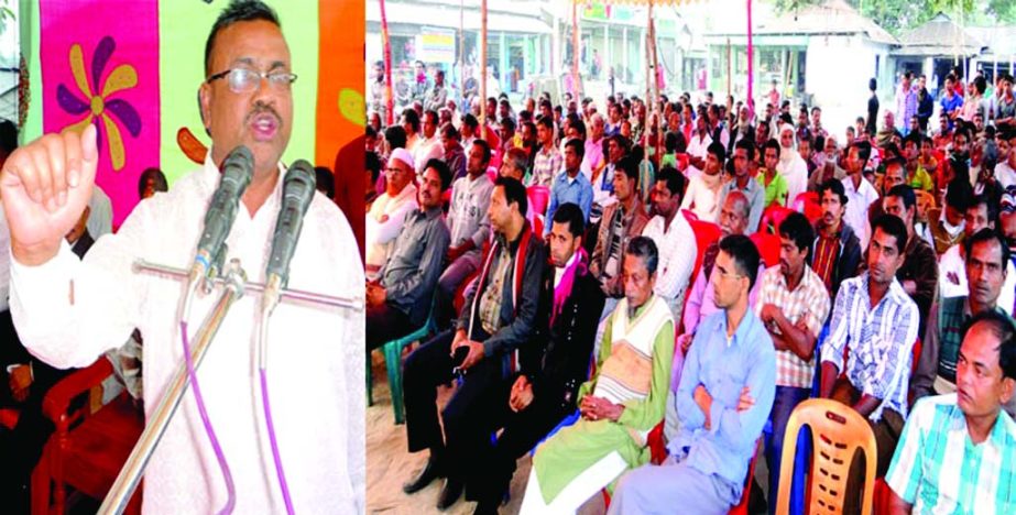 MYMENSINGH: Alhaj Mukul Hossain Bokul, Convener, BNP, Gouripur Upazila speaking at the BNP council organised by Douhakhola Union BNP recently.