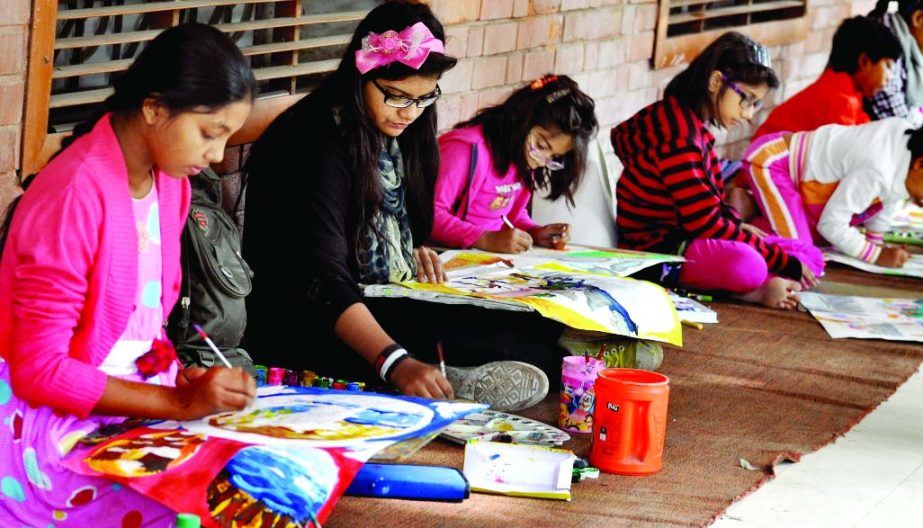 Institute for Environment and Development organised a painting competition on Climate Change and Environment held at the Institute of Fine Arts on Friday.