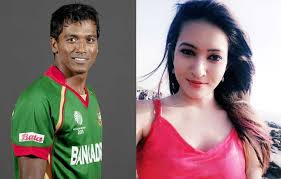 Cricketer Rubel Hossain and actress Naznin Akhter Happy