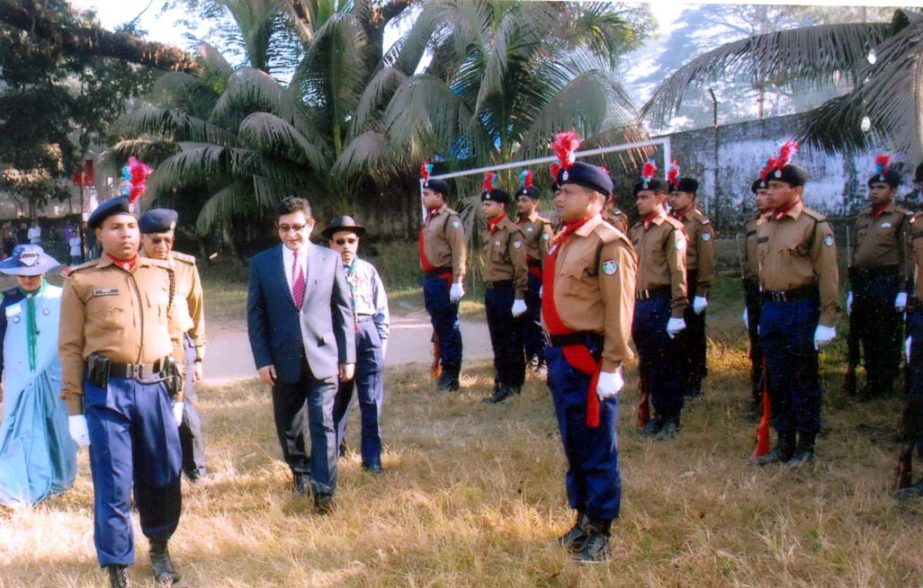 General Manager of Bangladesh Railway Eastern Zone Md. Mozammel Hoque inspected the Prade of Railway Nirapatta Bahini on the occasion of Victory Day parade at Pahartali in Chittagong on Tuesday.