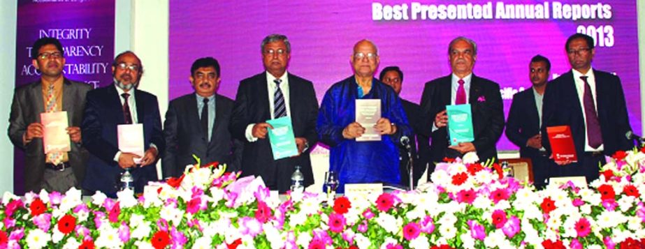 Finance Minister Abul Maal Abdul Muhith, MP unveiled the plaque of three ICAB Handbooks; Code of Ethics, Bangladesh Standards on Auditing, Assurance and Ethics Pronouncements at a function organized by the Institute of Chartered Accountants of Banglades