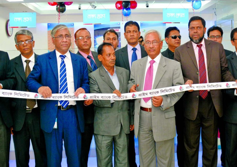 Md Nader Khan, Former Chairman of Prime Bank Limited, inaugurating its 139th branch at Keranihat Bazar, Satkania, Chittagong on Tuesday. Ahmed Kamal Khan Chowdhury, Managing Director of the bank presided.