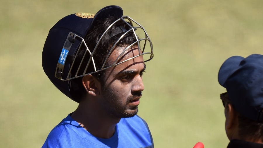 Indian batsman Lokesh Rahul prepares to bat during training at the Melbourne Cricket Ground (MCG) on Thursday. Australia take on India in the third cricket Test at the MCG starting today.
