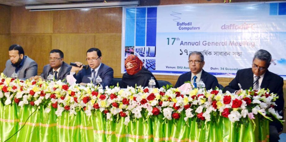 DIU VC Prof Dr M Lutfar Rahman presiding over the 9th Academic Council Meeting at the Board Room of the University on last Wednesday.