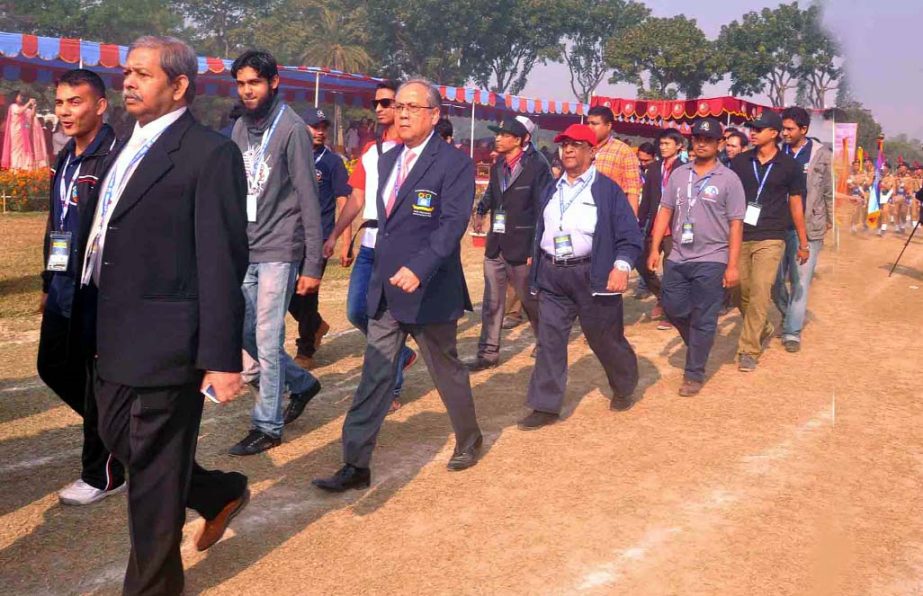 Water Resources Minister Barrister Anisul Islam Mahmud attended the ceremonial parade of Fouzdarhat Cadet College yesterday.