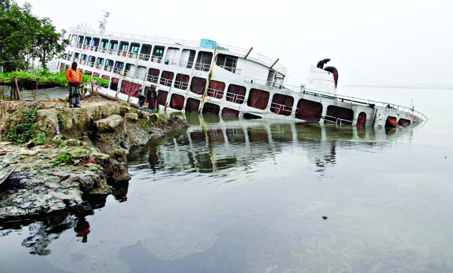 Dhaka bound 3-decked launch MV Dwipraj departed from Barisal sinks partly at Kirtankhola river on Friday night. All 200 passengers were safely evacuated.