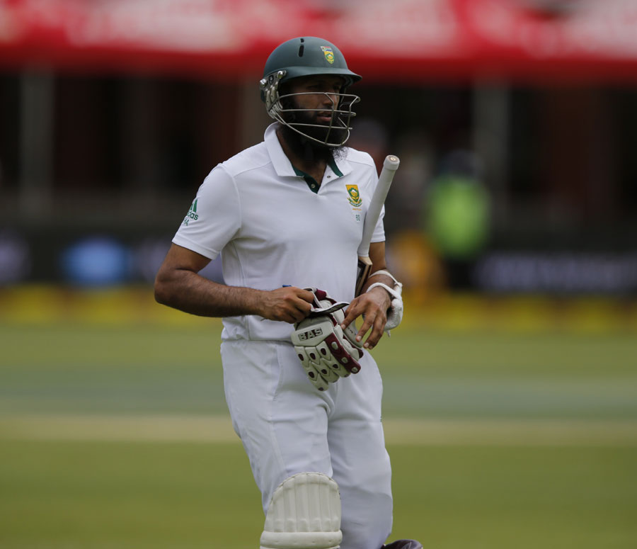 Hashim Amla was trapped lbw for 33 on the 3rd day of 2nd Test between South Africa and West Indies in Port Elizabeth on Sunday.