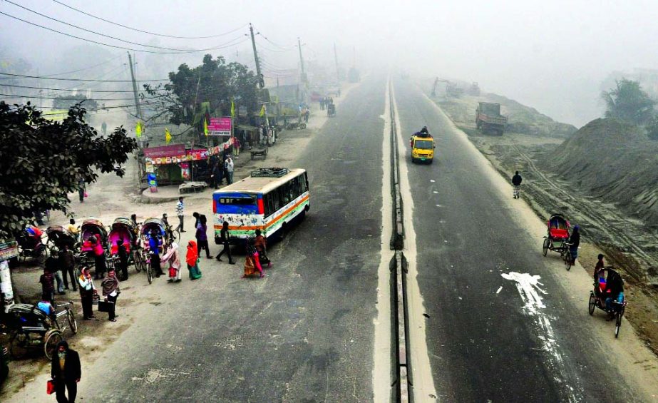 No inter-district buses were seen on Dhaka-Chittagong Highway during 20-party hartal period on Monday.