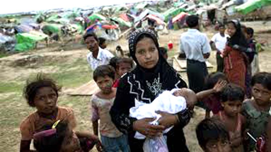AP file photo shows Rohingya Muslim refugees at the Thechaung camp in Sittwe, western Myanmar's Rakhine state.