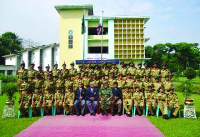 BARISAL: Students and teachers of Barisal Cadet College posed for photograph as they obtained top position at Junior School Certificate examination results under Board of Intermediate and Secondary Education, Barisal yesterday.