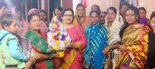 Members of Mohila Awami League greeting Mrs Hasina Mohiuddin, President, Mohila Awami League, Ctg City Unit on the occasion of New Year yesterday.