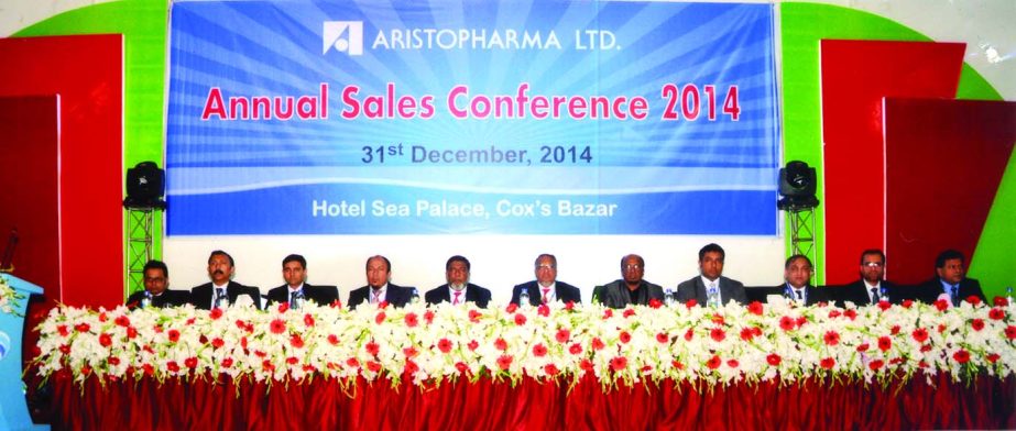 MA Hassa, Chairman and Managing Director of Aristopharma Limited, inaugurating its Annual Sales Conference-2014 at a Cox's Bazar hotel recently.