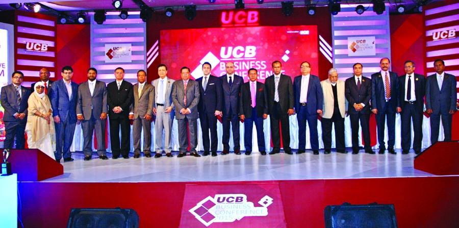 MA Hashem, Chairman of United Commercial Bank Limited, inaugurating 'Annual Business Conference 2015' of the bank at a city hotel on Saturday. Muhammed Ali, Managing Director of UCB delivered his welcome speech.