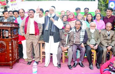 BOGRA: Alhaj Momtaz Uddin, President, Bogra District Awami League speaking at a dissuasion meeting on the occasion of Bangabandhuâ€™s Homecoming Day at Satmatha organised by District Awami League on Saturday.