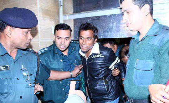 Rubel Hossain coming out from the Dhaka central jail on Sunday.