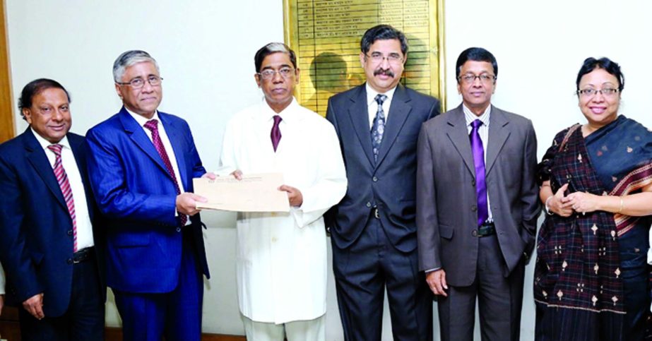 Ahmed Kamal Khan Chowdhury, Managing Director of Prime Bank Limited, exchanging documents of tripartite agreement in 'Capacity Building Project' to Prof Dr Pran Gopal Datta, Vice Chancellor of BSMMU recently. Prof Md Ruhul Amin Miah, Pro Vice Chancellor
