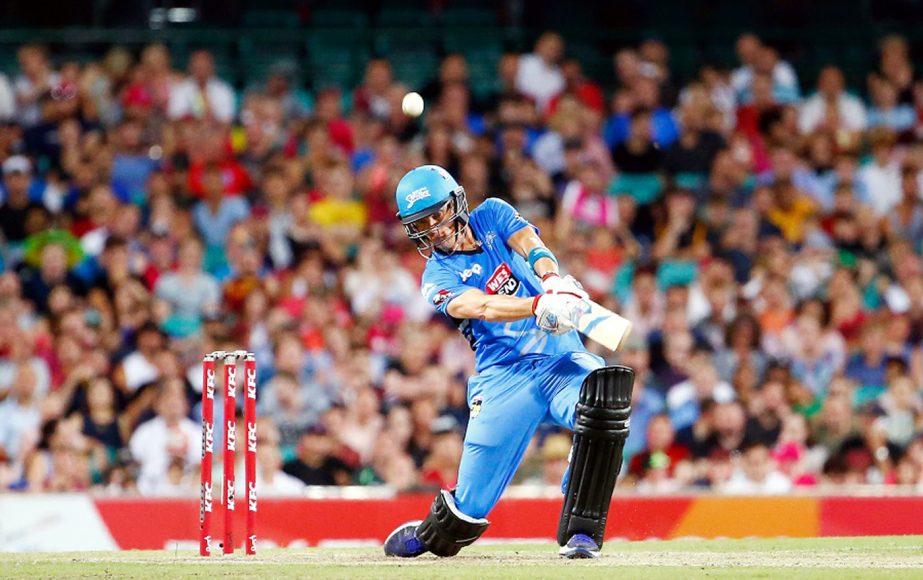 Johan Botha cracked 41 off 19 balls during the Big Bash League match between the Sydney Sixers and the Adelaide Strikers at Sydney Cricket Ground on Wednesday in Sydney, Australia.