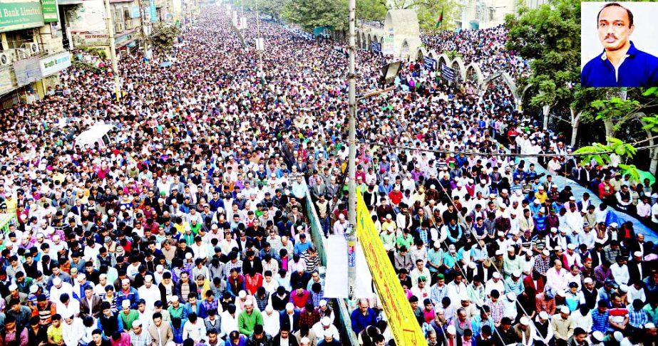 People of all walks of life joined the Namaj-e-Janaza of Arafat Rahman Koko, younger son of BNP Chairperson Begum Khaleda Zia held after Asr prayer at northern side of the Baitul Mukarram National Mosque on Tuesday.
