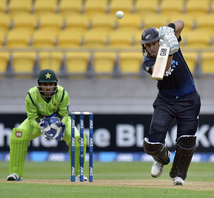 Ross Taylor of New Zealand scored 59 against Pakistan in the 1st ODI at Wellington in New Zealand on Saturday.