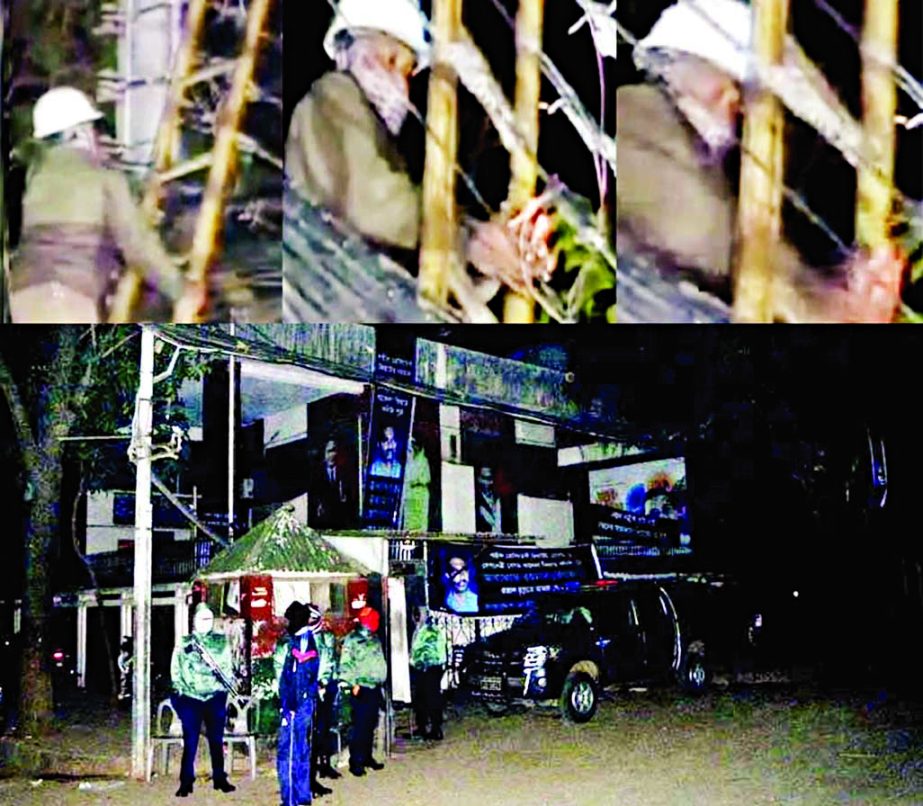 BNP Chairperson Khaleda Ziaâ€™s Gulshan office plunges into darkness when DESCO cut off electricity line on Saturday. Besides, the connections of broad-band cable and telephone where also snapped by the authorities. Photo: Banglar Chokh