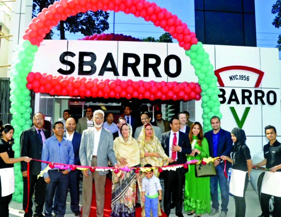 Mahmudul Islam Chowdhury, Chairman of Khan Bahadur Group, in the name of KB Foods Limited has brought the franchise of SBARRO, a pizza chain shop of America, outlet inaugurating at Gulshan in the city on Saturday. Mayeen Uddin Chowdhury, Managing Directo