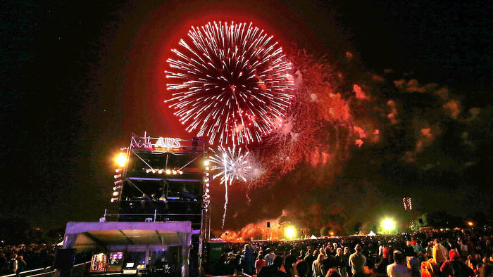 Fireworks during the Opening Ceremony ahead of the ICC 2015 Cricket World Cup at Hagley Park in Christchurch, New Zealand on Thursday.