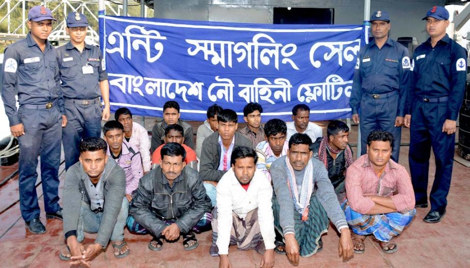 Bangladesh Navy detained 15 Bangladeshis from the outer anchor while they were going to Malaysia by a boat on Thursday.