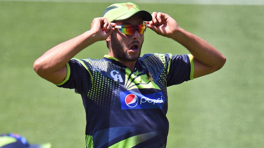 Pakistan's Shahid Afridi adjusts his sunglasses during their final training session for the 2015 Cricket World Cup in Adelaide on Saturday.