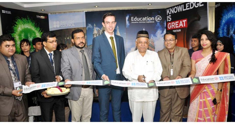 CCC Mayor M Monzoor Alam inaugurating UK-based Education Fair organised by British Council in the city yesterday.