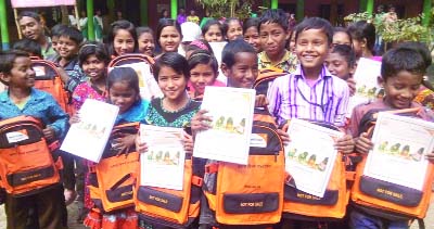 DINAJPUR: World Vision Bangladesh through Fulbari ADP distributed education materials among 3,500 vulnerable students to stop school deopouts at a ceremony in Fulbari Upazila on Sunday.