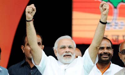 Indian Premier Narendra Modi, speaking at a gathering in Bangalore on Wednesday.