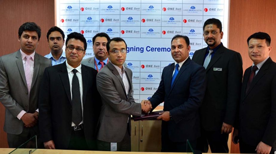 Gazi Yar Mohammed, Head of Retail Banking of ONE Bank Limited and Sharif Sadi, Head of Sales & Marketing of Long Beach Hotel Limited, sign a Memorandum of Understanding recently to facilitate OBL credit cardholders, priority customers and OBL employees 4