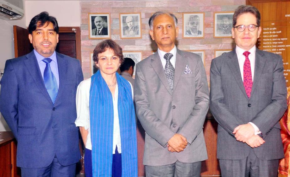 The Ambassador of France to Bangladesh Sophie Aubert met Dhaka University Vice-Chancellor Prof. Dr. AAMS Arefin Siddique on Sunday at the latter's office of the university.