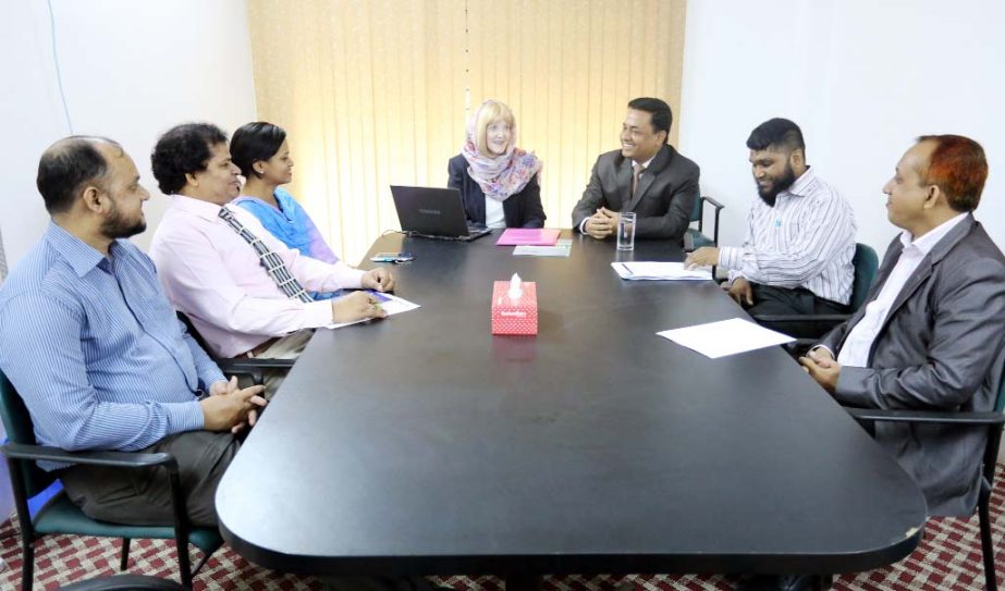 Prof Dr Mary Kiernan, a representative from University of Greenwich seen with DITT management committee at a discussion meeting on Sunday.