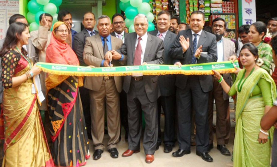 Salahuddin Alamgir, Director of Modhumoti Bank Limited, inaugurating the bank's ATM Booth at Sakhipur,Tangail on Wednesday. Managing Director & CEO Md Mizanur Rahman and AMD Md Shafiul Azam were present.