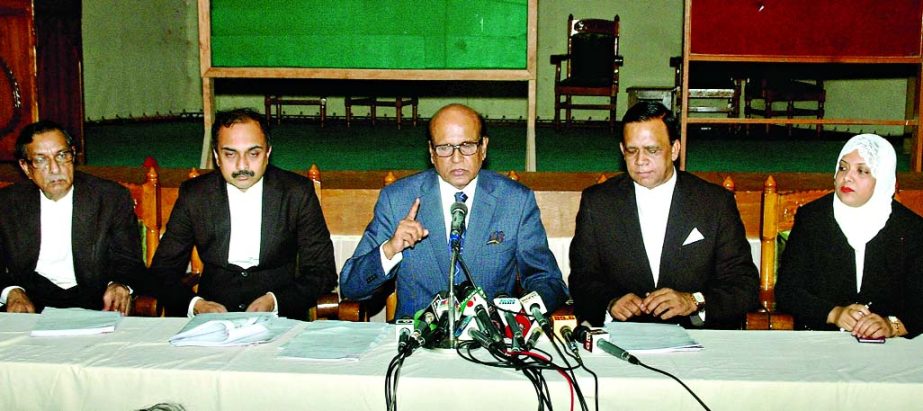 SCBA President Khandker Mahbub Hossain termed the arrest warrant against Begum Khaleda Zia as illegal at a press conference at SC auditorium on Sunday.