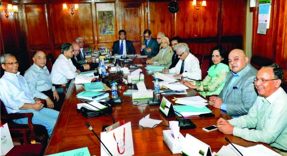 Hafiz Ahmed Mazumder, Chairman of the Board of Directors of Pubali Bank Ltd presiding over the 1015th meeting at its head office in the city on Saturday.